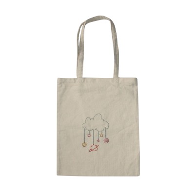 Tote Hand Emboidered Cloud universe