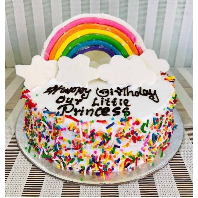 Rainbow Themed White Chocolate Cake- Per 1 Pound