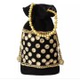 Black/Golden Acrylic Stones Studded Pouch Bag